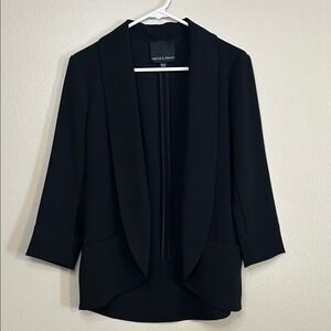 Harlowe & Graham Black Women's Blazer Quarter Length Sleeves‎ Work Career